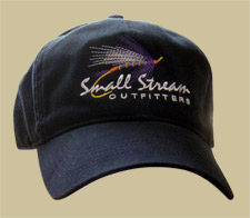 Small Stream Outfitters custom embroidered fishing baseball hats